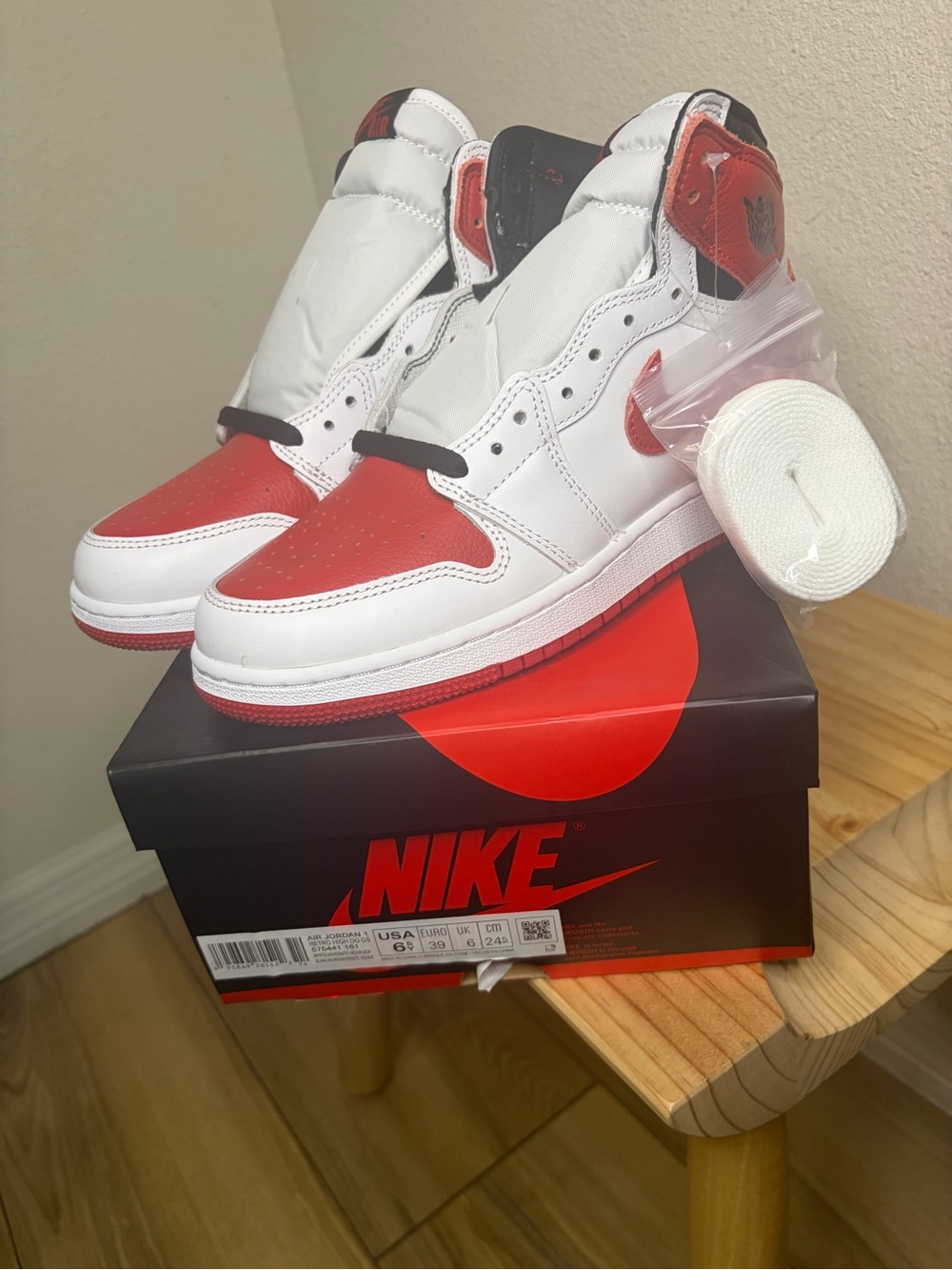 Nike White & Red High-Top Sneakers